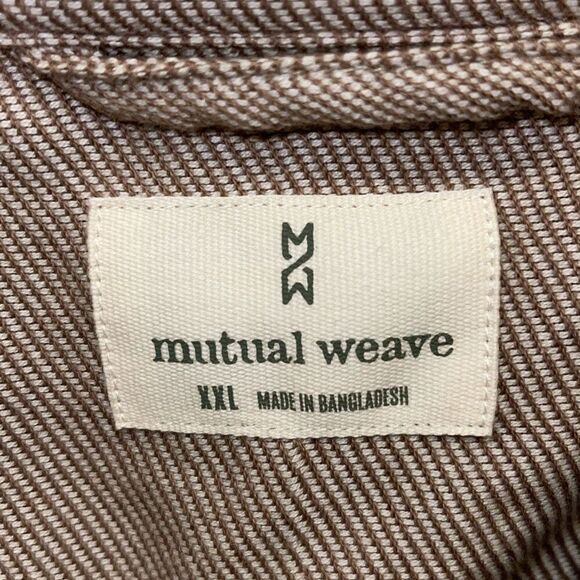 Mutual Weave Mens Long Sleeve Cotton Button-up Shirt Brown XXL NWT - Picture 6 of 9